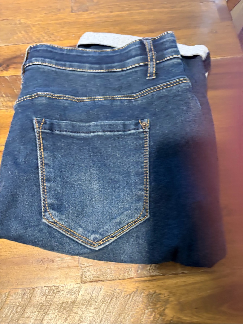 Women's Dark Denim Bermuda Shorts with Contrast Stitching